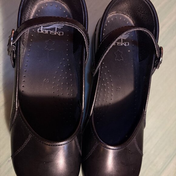 Womens Dansko Black Leather Mary Jane Clogs  EU Size 40  US Size 9.5/10 - Picture 10 of 10